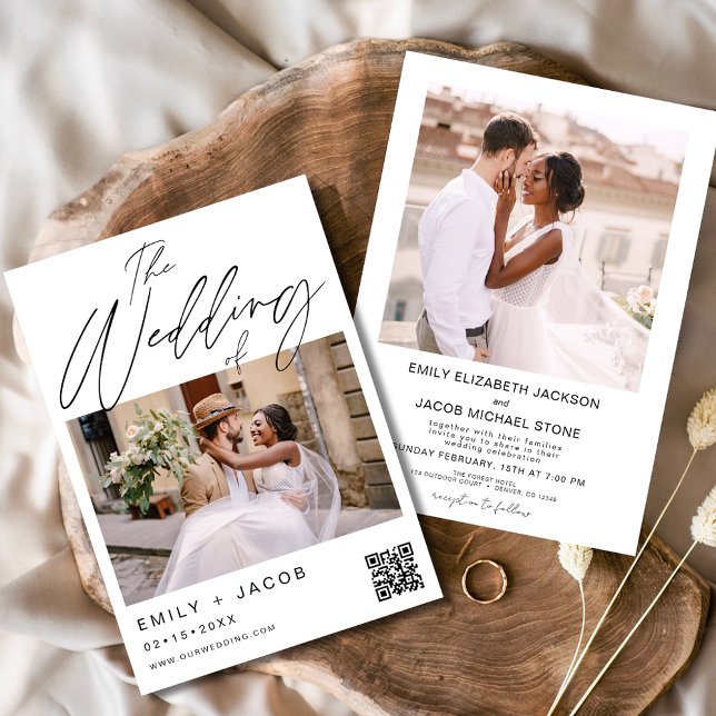 Convites O Casamento de Dois Código QR de Foto (Criador carregado)