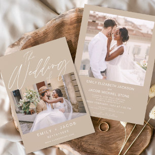 Convites O Casamento de Duas Fotografias Terracotta
