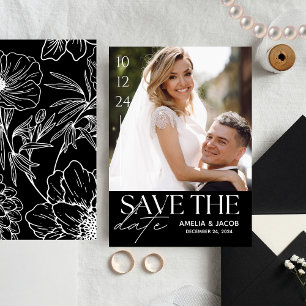 Convites O Casamento De Foto Elegante Salva A Data