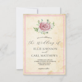 Convites O Casamento de Rosa desbotado