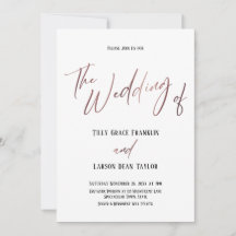 O Casamento De Rose Gold Handwriting Simple