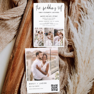 Convites O Casamento do Código de QR Minimalista Simples