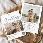 Convites O Casamento do Código QR Moderno da Foto Minimalis<br><div class="desc">Convite De Casamento Minimalista De Foto Moderno Elegante 4. Os cartões de código QR de Foto ou Imagem do Convite de Casamento Dois (2) contêm uma tipografia moderna elegante,  simples e moderna a ser usada depois que você minimalista comemorar o dia de casamento simples.</div>