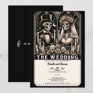 Convites O CASAMENTO Esqueletos de Tarô Noiva e Noivo