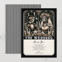 Convites O CASAMENTO Esqueletos de Tarot Noiva e Noivo