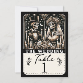 Convites O CASAMENTO Esqueletos do Tarot Número da Mesa de 