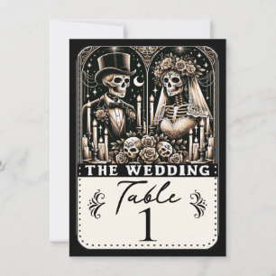 Convites O CASAMENTO Esqueletos do Tarot Número da Mesa de 
