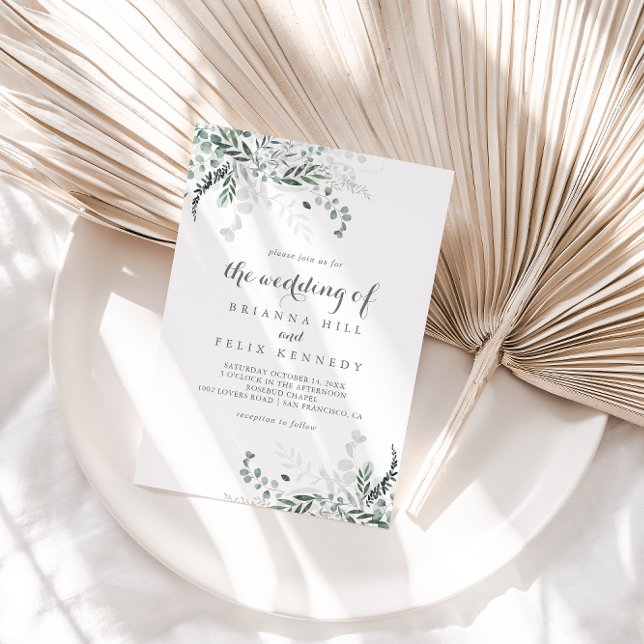 Convites O Casamento Minimalista Eucalyptus de (Criador carregado)