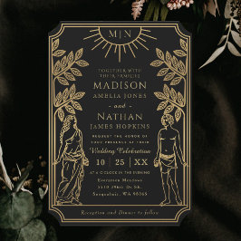 Convites O Casamento Místico Dourado Tarot Card