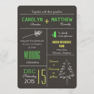 Convites O casamento moderno na árvore das madeiras deixa 