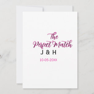 Convites O casamento perfeito rosa preto nome data casal