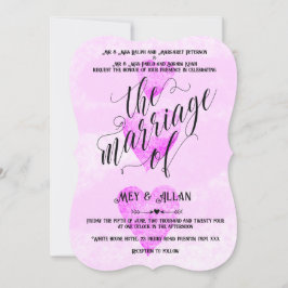 Convites O casamento personalizado convida os corações trad