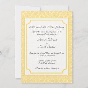 Convites O casamento tema damasco simplesmente clássico