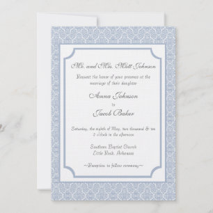 Convites O casamento tema damasco simplesmente clássico