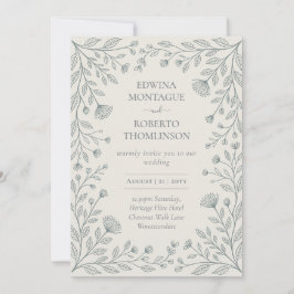 Convites O Casamento Vintage de Romance Silencioso Anne Ell