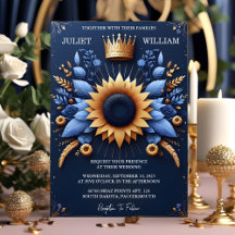 O Castelo Luxury Fuchsia Crown Casamento Real Azul