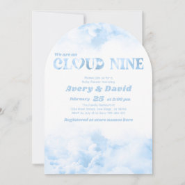 Convites O Chá Cloud Nine Fluffy Cloud Baby Boy