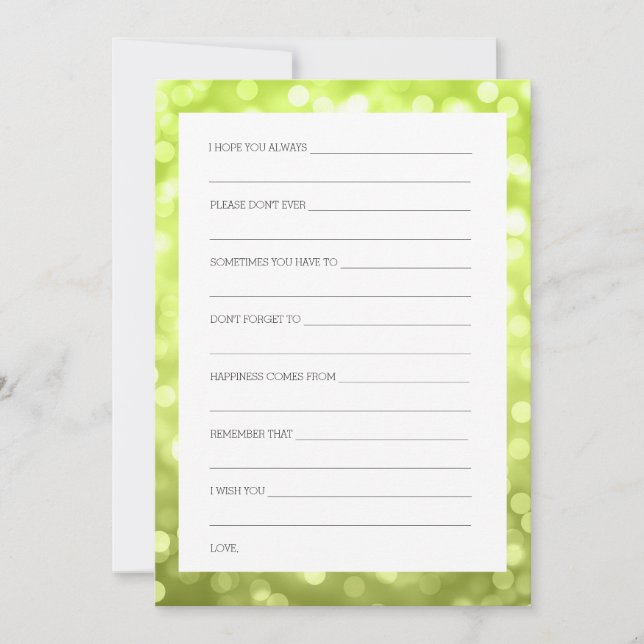 Convites O chá de casamento deseja luzes Chartreuse do (Frente)