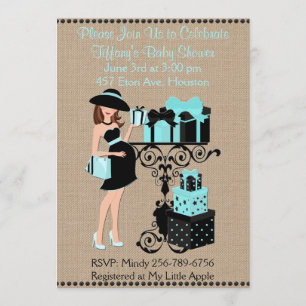 Convites O chá de fraldas azul temático do Aqua do pequeno