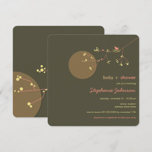 Convites O chá de fraldas da menina da árvore genealógic