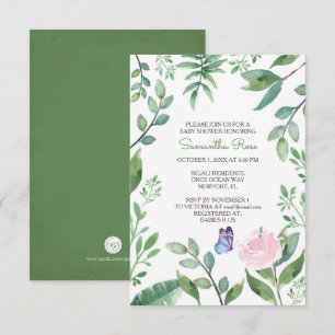 Convites O chá de fraldas da menina da borboleta convida,