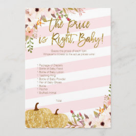 Convites O Chá de fraldas De Abóbora Dourado Rosa Imagina O