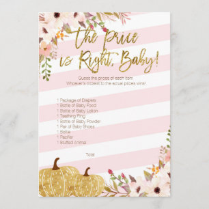 Convites O Chá de fraldas De Abóbora Dourado Rosa Imagina O