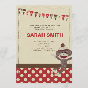 Convites O chá de fraldas do macaco da peúga convida