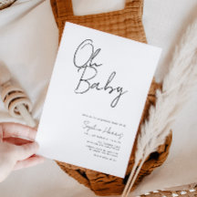 Ó Chá de fraldas Negro E Branco Minimalista