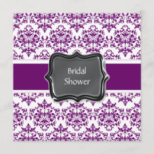 Convites O chá de panela branco roxo personaliza