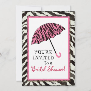 Convites O chá de panela convida a zebra, guarda-chuva de 
