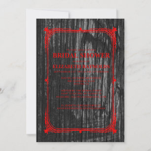 Convites O chá de panela de madeira do celeiro ocidental