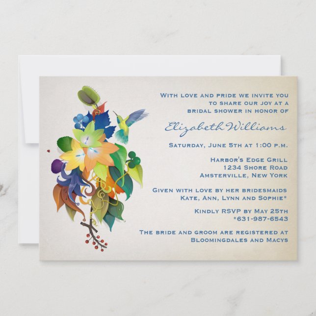 Convites O chá de panela do colibri (Frente)