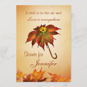 Convites O chá de panela do guarda-chuva das folhas de