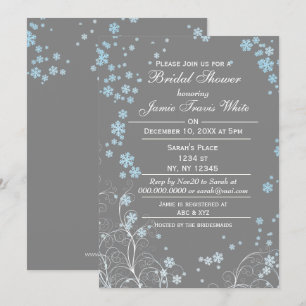 Convites O chá de panela do inverno das cinzas azuis da