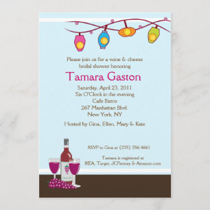 Convites O chá de panela do vinho e do queijo 5x7 convida