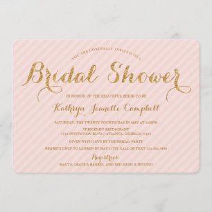 Convites O chá de panela Dourado chamativo do brilho