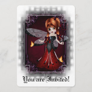 Convites O chá de panela gótico convida o joaninha pequen