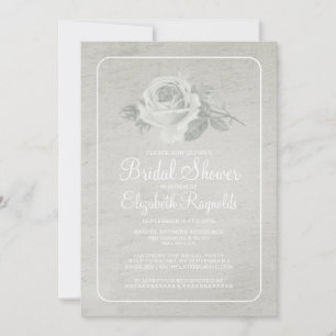 Convites O chá de panela rústico branco floral/flor convi