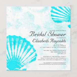 Convites O chá de panela simples do destino dos Seashells