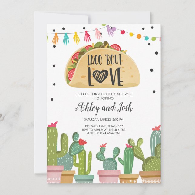 Convites O chá dos casais da festa do amor do ataque do (Frente)