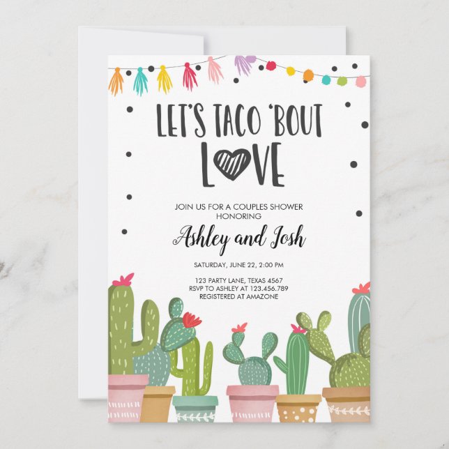Convites O chá dos casais da festa do amor do ataque do (Frente)