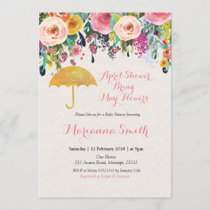 Convites O chá Dourado Bring de abril do guarda-chuva pode