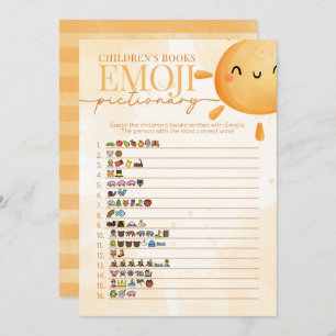 Convites O Chá Emoji do Livro Infantil Sun