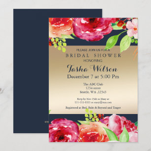 Convites o chá moderno do ouro boémio do marinho convida