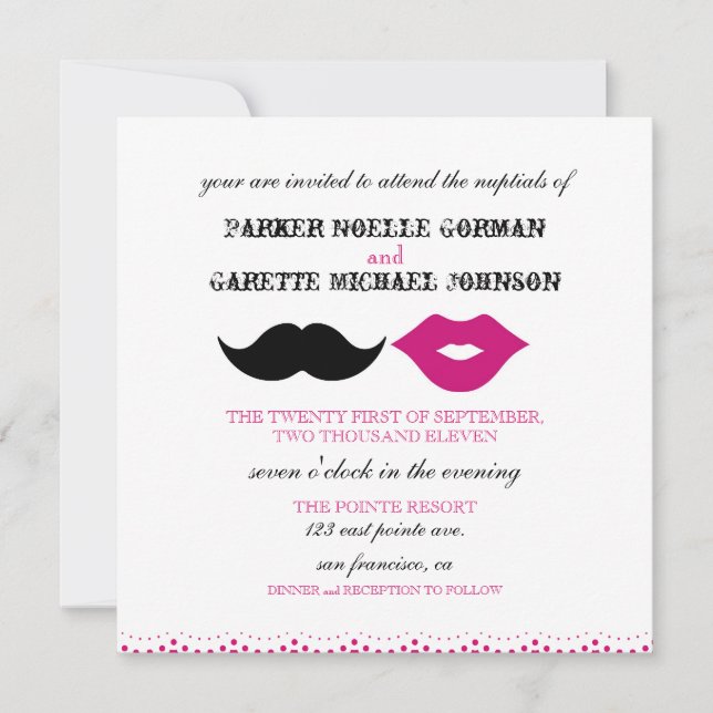 CONVITES O CHAPLIN - FUCSIA (Frente)