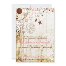 O chique BabyShower floral do vintage convida