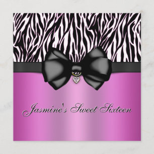 Convites O chique curvou a zebra que o impressão convida [