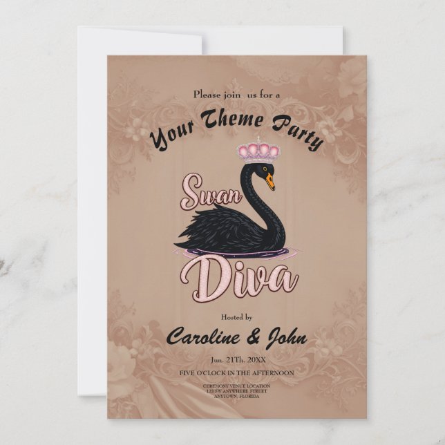 Convites O cisne negro, rainha da água.  (Frente)