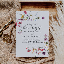 Convites O Clássico Casamento Floral Colorido De